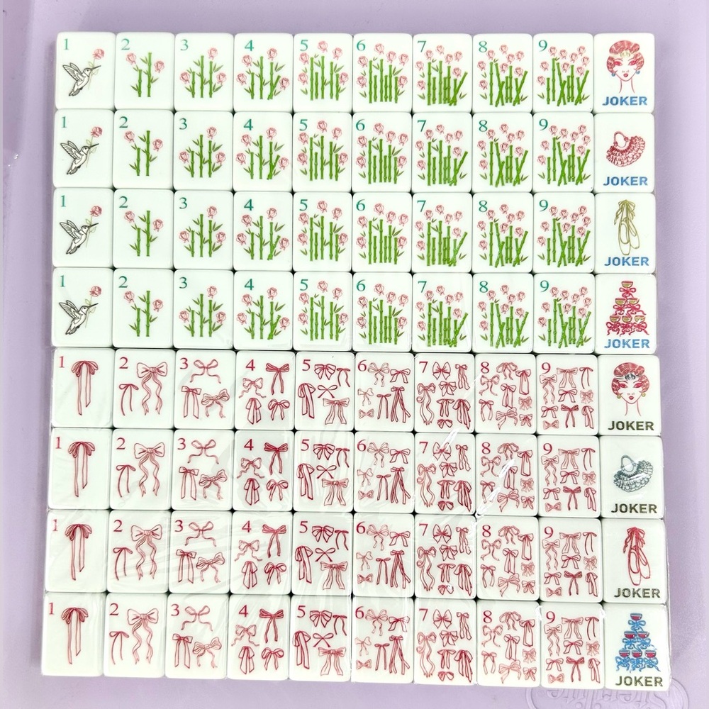 American Mahjong Tile Set Grandmillennial Coquette Mahjong